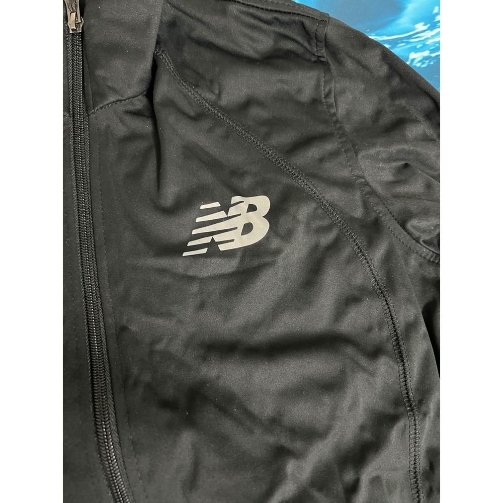 ❄️New Balance Womens Full Zip Track Jacket Black Athletic Running Gym Coat L NEW - Picture 3 of 14